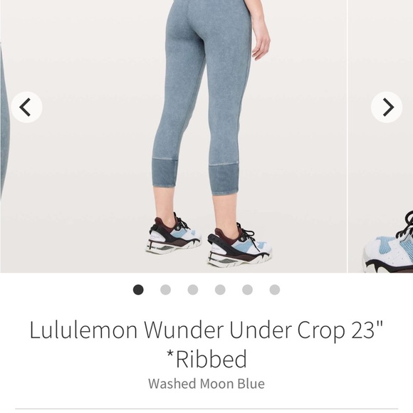 Lululemon Wunder Under Crop 23" Sz 4 Ribbed Washed Moon Blue Denim 23" Inseam - Picture 5 of 6